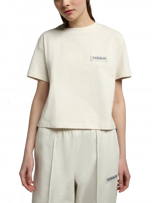 NAPAPIJRI S-MORGEN W Camiseta de cuello redondo de algodón gorra blanca gris - camiseta