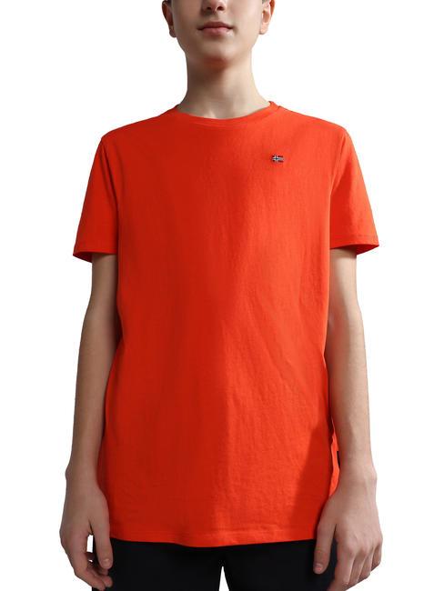 NAPAPIJRI K SALIS SS 2 Camiseta de algodón con microbandera rojo cereza r05 - Camiseta niño