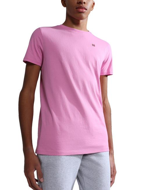 NAPAPIJRI K SALIS SS 2 Camiseta de algodón con microbandera rosa ciclam p91 - Camiseta niño