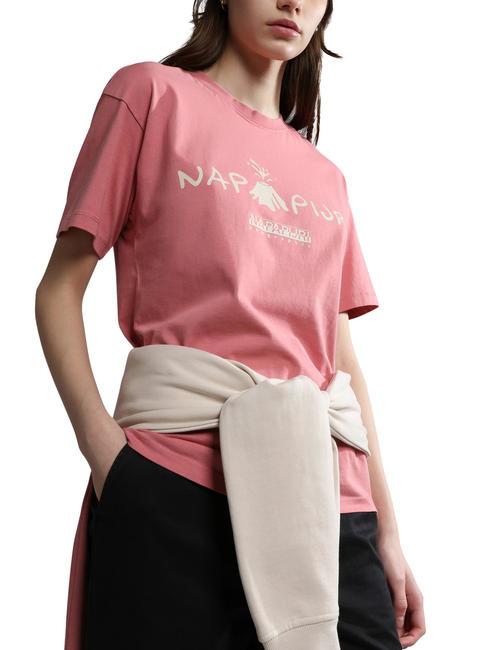 NAPAPIJRI S-MORENO Camiseta de algodón rosa unltd ss23 - camiseta