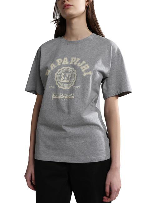 NAPAPIJRI S-MORENO Camiseta de algodón mezcla gris medio - camiseta