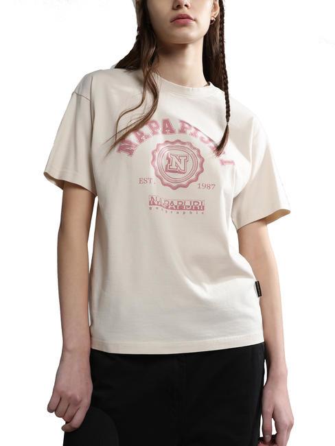 NAPAPIJRI S-MORENO Camiseta de algodón gorra blanca gris - camiseta