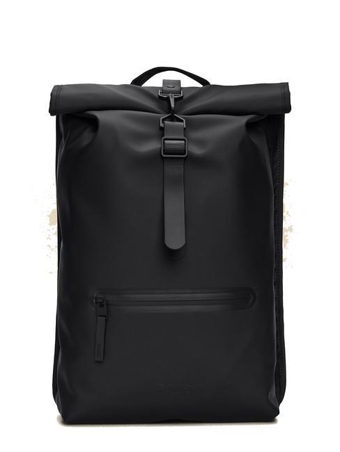 RAINS ROLLTOP RUCKSACK Mochila impermeable grande negro - Mochilas Escuela & Tiempo Libre