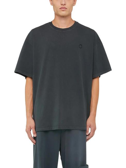 TRUSSARDI GREYHOUND PATCH STONEWASHED Camiseta básica NEGRO - camiseta