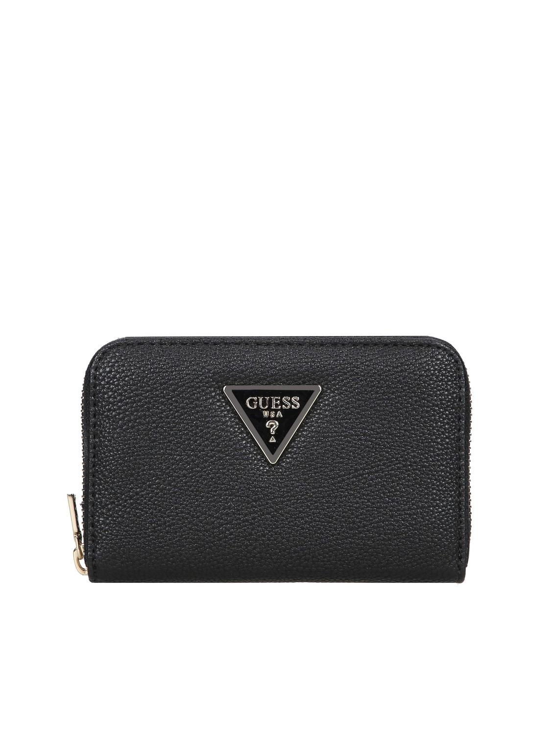 Guess Meridian Cartera Mediana Con Cremallera Negro Compra A