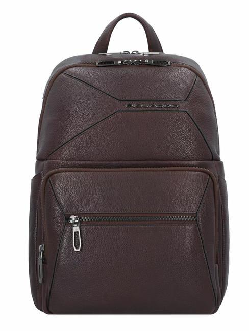 PIQUADRO RHINO Mochila de piel para pc de 14" MORO - Mochilas para portátil