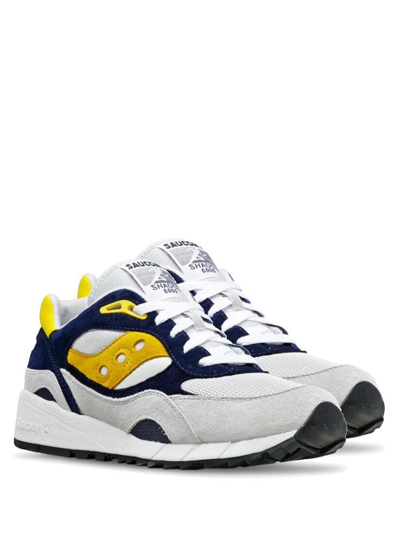 Saucony Shadow 6000 Zapatilla De Piel De Ante Gris Azul Amarillo