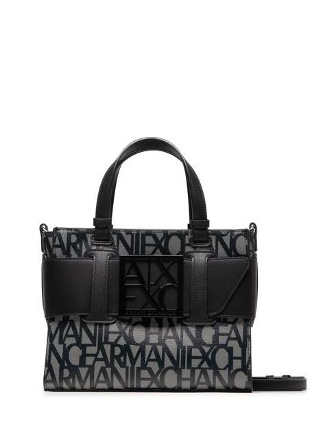 ARMANI EXCHANGE LOGO ALL OVER Bolso pequeño con bandolera beige/negro - Bolsos Mujer