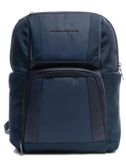 PIQUADRO WALLABY Mochila de piel y tela, soporte para pc de 14" azul - Mochilas para portátil