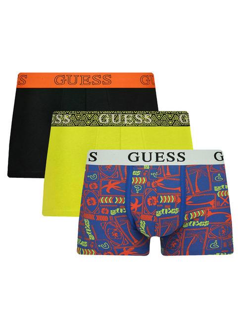 GUESS JOE TRUNK Conjunto de 3 boxers adivinar palmas - Calzoncillos de hombre