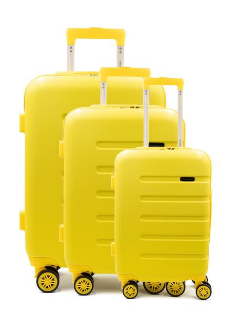ROCCOBAROCCO DISCOVER Juego de 3 carritos de cabina, medianos y grandes. amarillo - Set Trolley