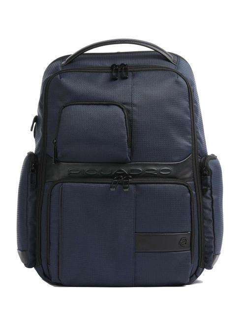PIQUADRO WOLLEM Mochila para portátil de 15,6" en tela y piel azul - Mochilas para portátil