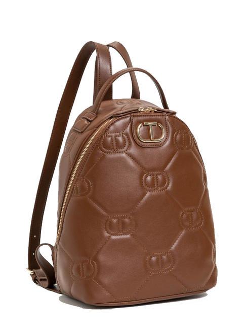 TWINSET LOGO QUILTED Mochila chocolate - Bolsos Mujer