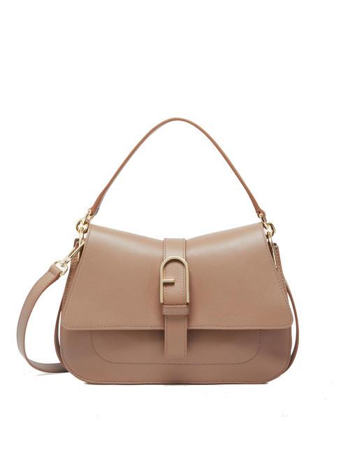 FURLA FLOW M bolso de mano m de piel gris - Bolsos Mujer