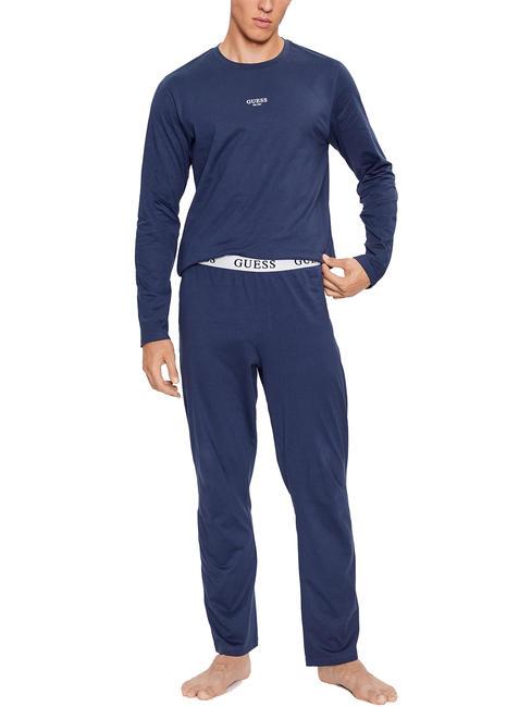 GUESS DERRICK Pijamas de algodón seda azul - Pijamas de hombre