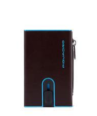 PIQUADRO BLUE SQUARE Cartera de piel con sistema corredero CAOBA - Carteras Hombre - 1