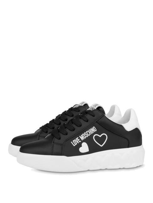LOVE MOSCHINO HEART LOVE Zapatillas de piel negro - Zapatos Mujer