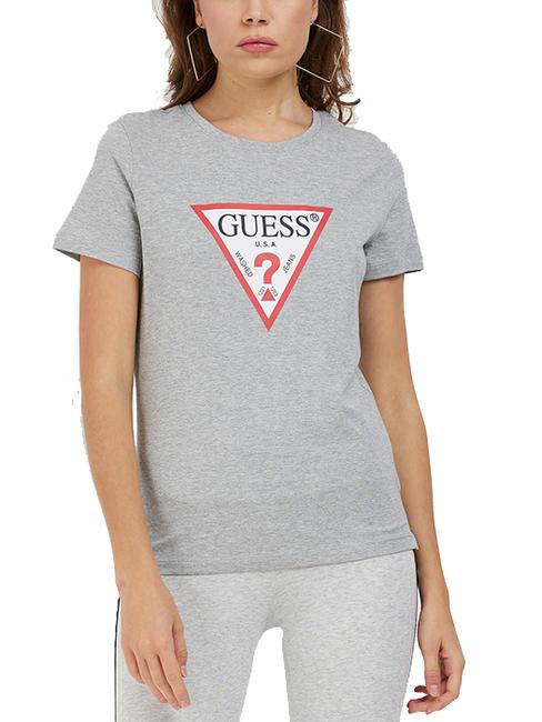 GUESS ORIGINAL LOGO Camiseta con logotipo gris claro melange m - camiseta