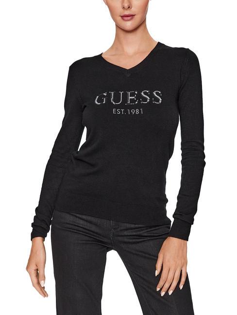GUESS LENOR Camiseta con logo descompuesto jetbla - Suéteres de mujer