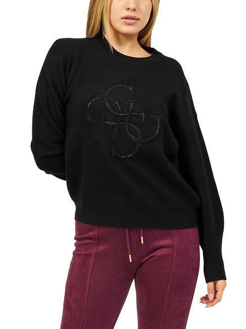 GUESS LENOR Camiseta con logo descompuesto jetbla - Suéteres de mujer