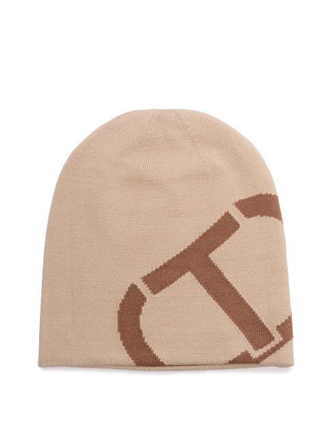 TWINSET BICOLOR Sombrero tejido marrón nuez - Sombreros