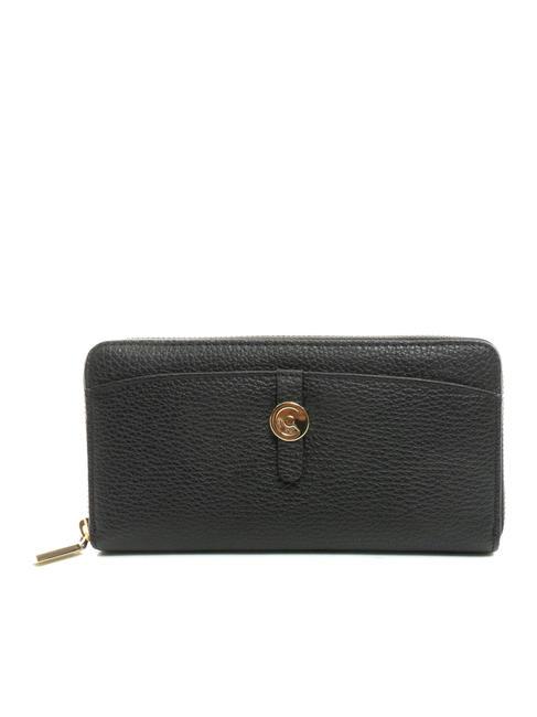 COCCINELLE DORA Cartera grande de piel con cremallera negro - Carteras Mujer