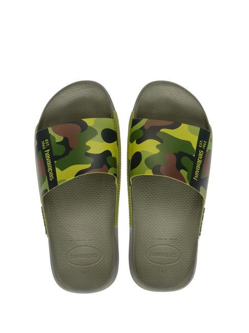 HAVAIANAS SLIDE PRINT Zapatillas de goma verde - Zapatos unisex