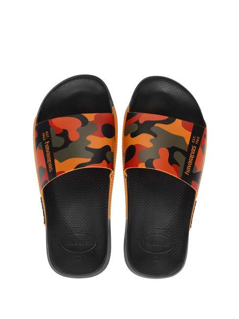 HAVAIANAS SLIDE PRINT Zapatillas de goma petróleo/gris/blanco - Zapatos unisex