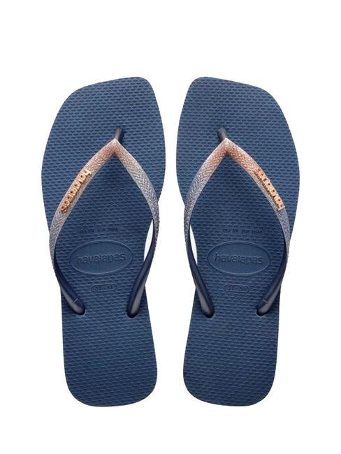 HAVAIANAS SQUARE GLITTER Chancletas azul índigo - Zapatos Mujer