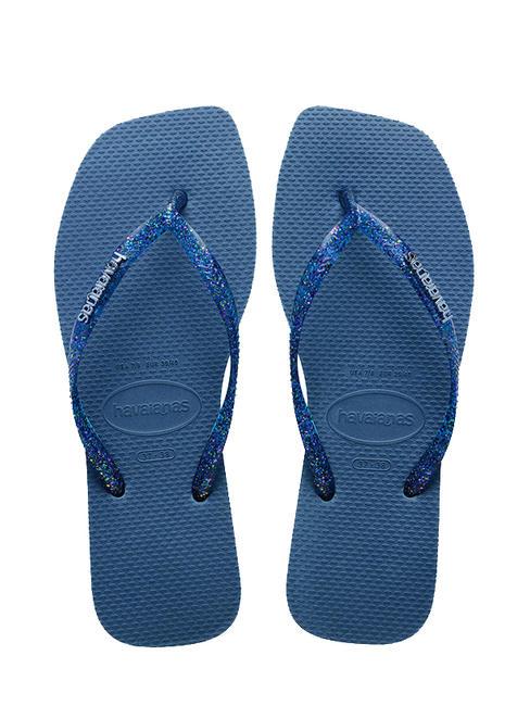 HAVAIANAS SQUARE LOGO Chancletas azul cómodo - Zapatos Mujer
