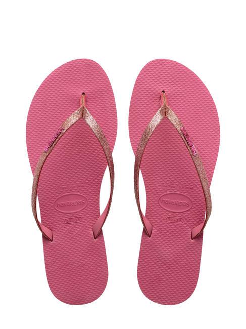 HAVAIANAS YOU GLITTER Chancletas rosa de terciopelo - Zapatos Mujer