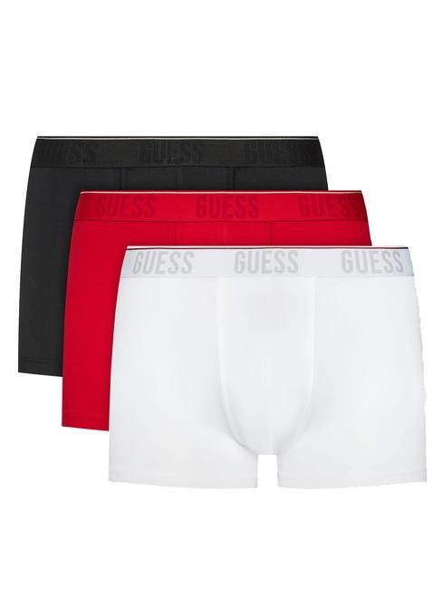 GUESS JOE Conjunto de 3 boxers blanco/rojo/negro - Calzoncillos de hombre