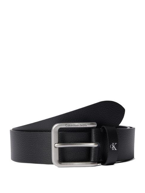 CALVIN KLEIN ROUNDED CLASSIC Cinturón de cuero negro - Cinturones