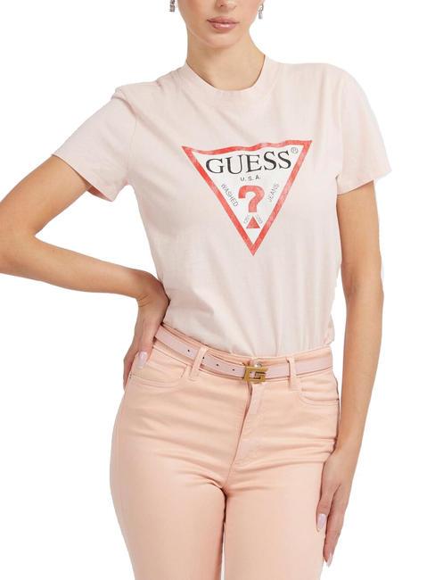 GUESS CLASSIC FIT LOGO camiseta con logo calma rosa - camiseta