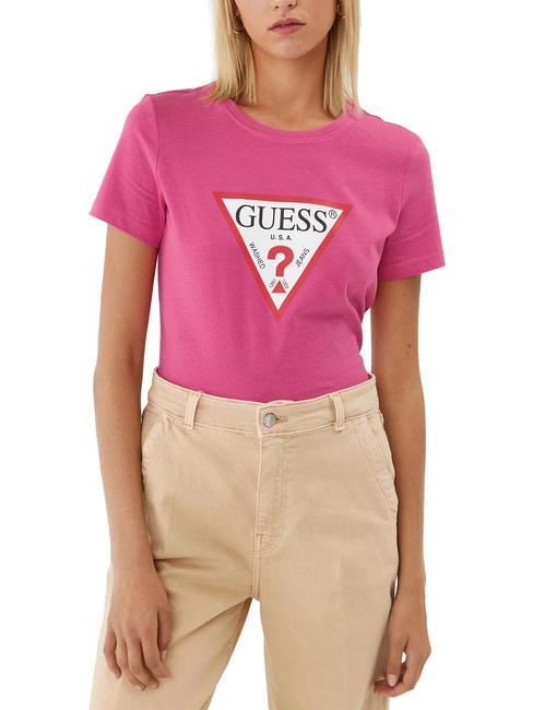 GUESS ORIGINAL LOGO Camiseta con logotipo ponche rosa - camiseta