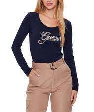 GUESS SCRIPT camiseta con lentejuelas azul ennegrecido - camiseta - 1