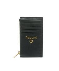 POLLINI GRAINED Tarjetero plano con cremallera negro - Carteras Mujer - 1