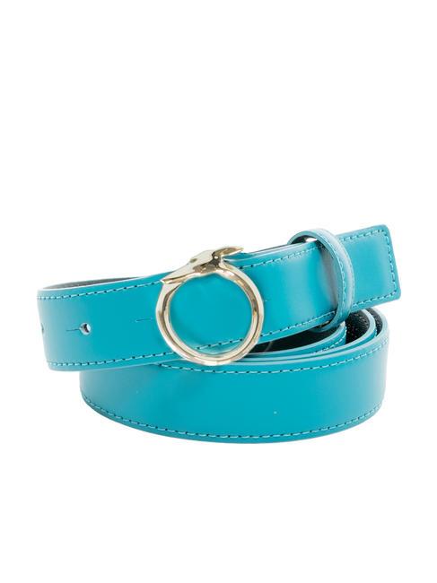 TRUSSARDI GREYHOUND Cinturón de piel lisa, acortable verde azulado - Cinturones