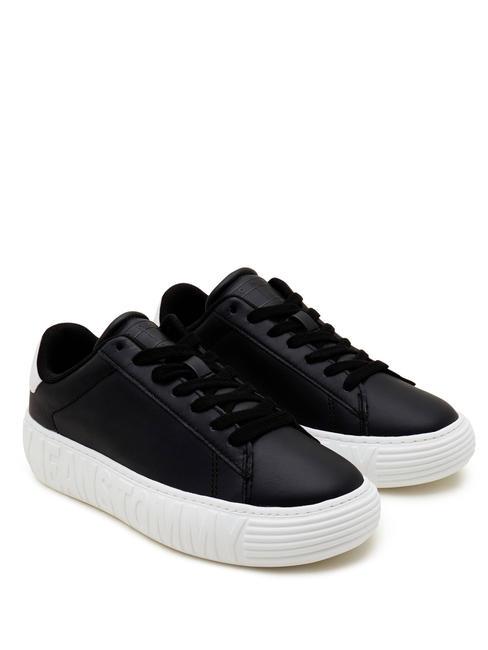 TOMMY HILFIGER TOMMY JEANS Leather Cupsole Zapatillas de piel NEGRO - Zapatos Mujer