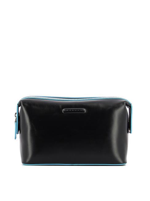 PIQUADRO BLUE SQUARE Belleza de cuero negro - Neceser
