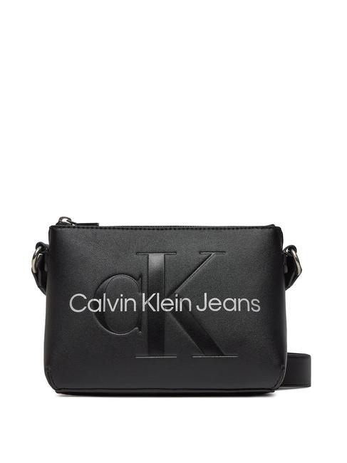 CALVIN KLEIN CK JEANS SCULPTED Bolsa de cámara de hombro logotipo negro/metálico - Bolsos Mujer