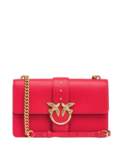 PINKO CLASSIC LOVE BAG Una simple bolsa rojo-oro antiguo - Bolsos Mujer