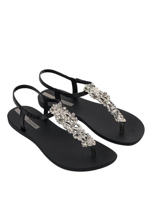 IPANEMA CLASS SHINY FLOWER  Sandalias chanclas negro/plata - Zapatos Mujer