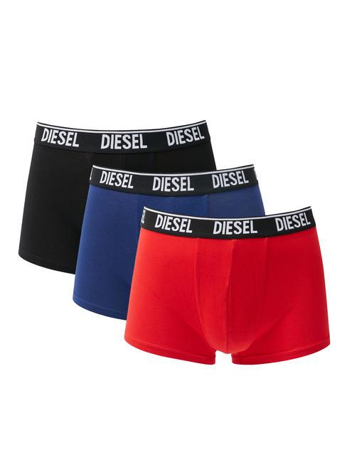 DIESEL LOGO TRIPACK Conjunto de 3 boxers rojo/negro/azul - Calzoncillos de hombre