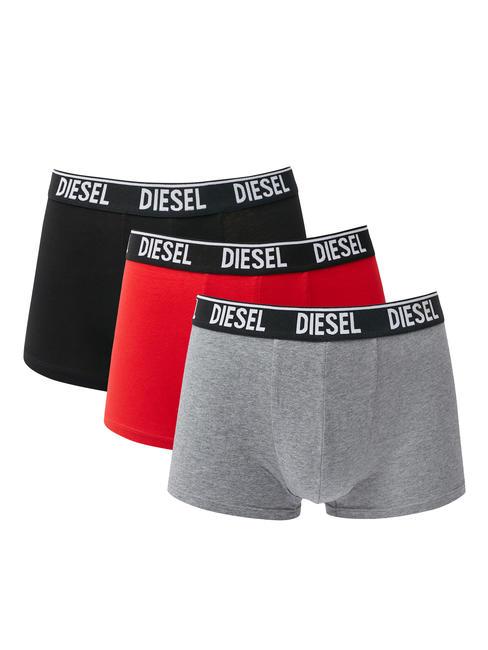 DIESEL LOGO TRIPACK Conjunto de 3 boxers negro/gris/rojo - Calzoncillos de hombre