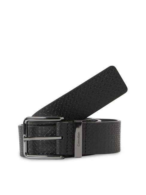 CALVIN KLEIN WARMTH Plus Cinturón de cuero negro nano mono/negro liso - Cinturones