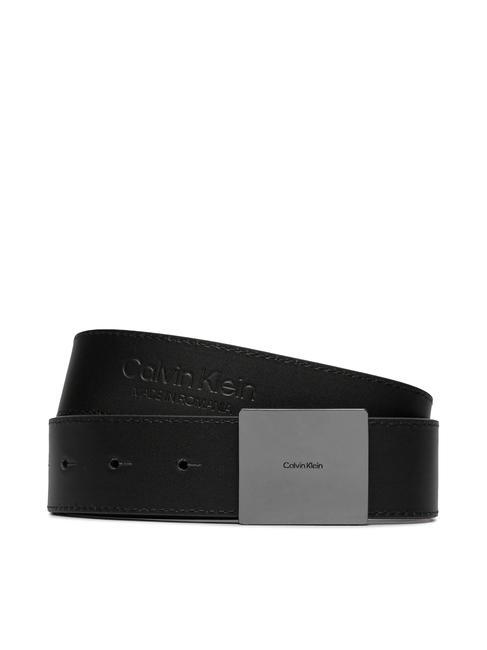 CALVIN KLEIN CASUAL Plaque Cinturón de cuero, acortable negro - Cinturones