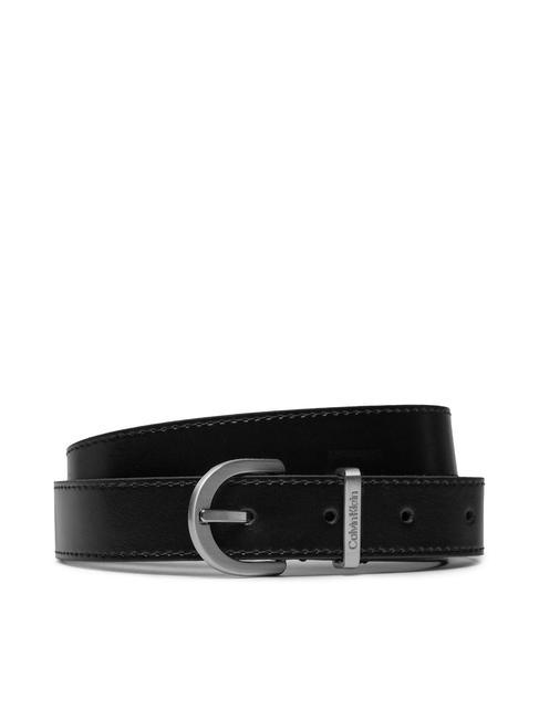 CALVIN KLEIN CK MUST Cinturón de cuero hecho en Italia negro - Cinturones