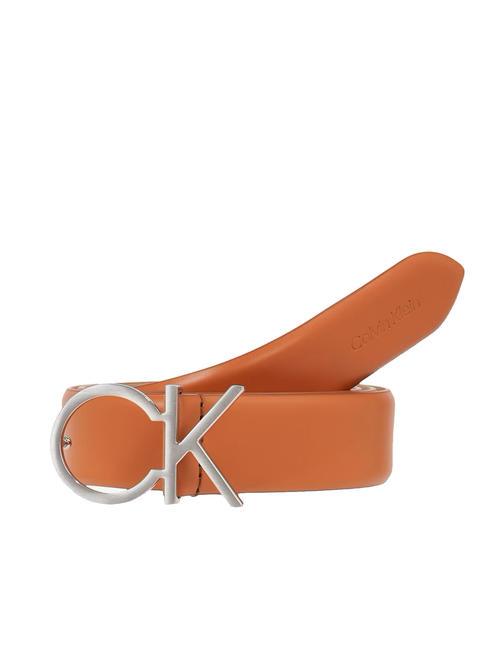CALVIN KLEIN RE-LOCK CK Logo Cinturón de cuero hoja de otoño - Cinturones