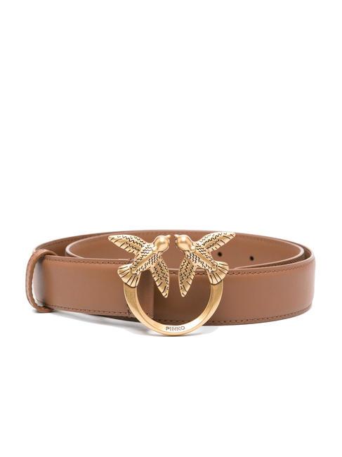 PINKO LOVE BERRY Cinturón de cuero marrón - león-oro antiguo - Cinturones